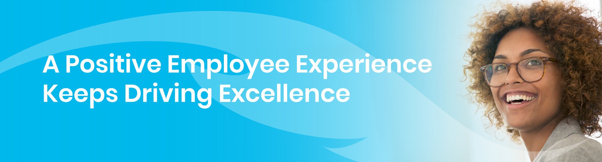 Smiling woman with text "Enrich Your Company's Culture"